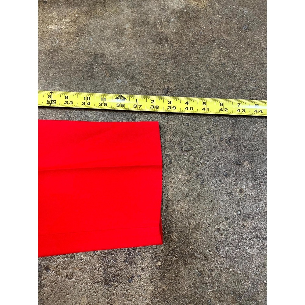 Zara Tailored Pants Womens L Red Stretch Elastic Waist Button Details Straight - Picture 15 of 16